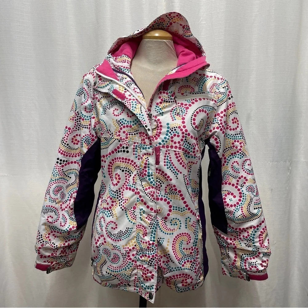 Fire fly abstract design ski jacket shell xL